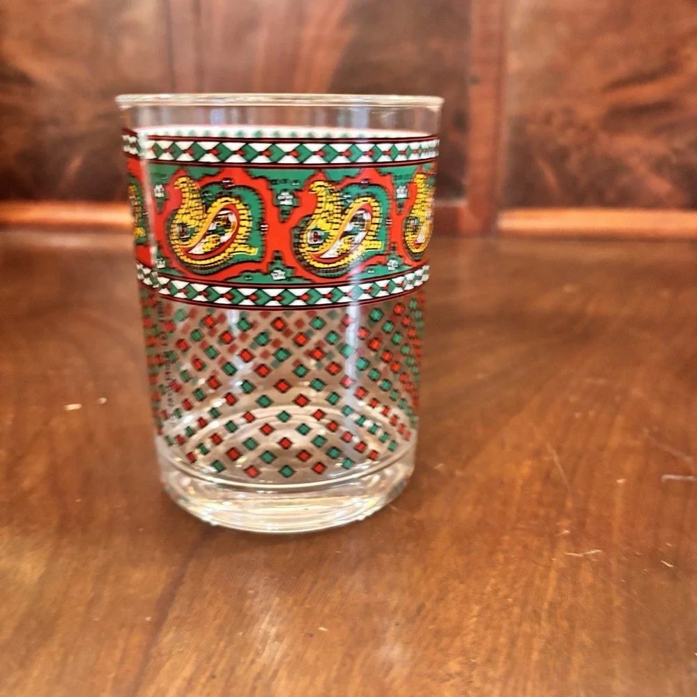 Vintage Oneida JG Hook Bountiful Paisley 14 Oz Double Old Fashioned Glasses 4